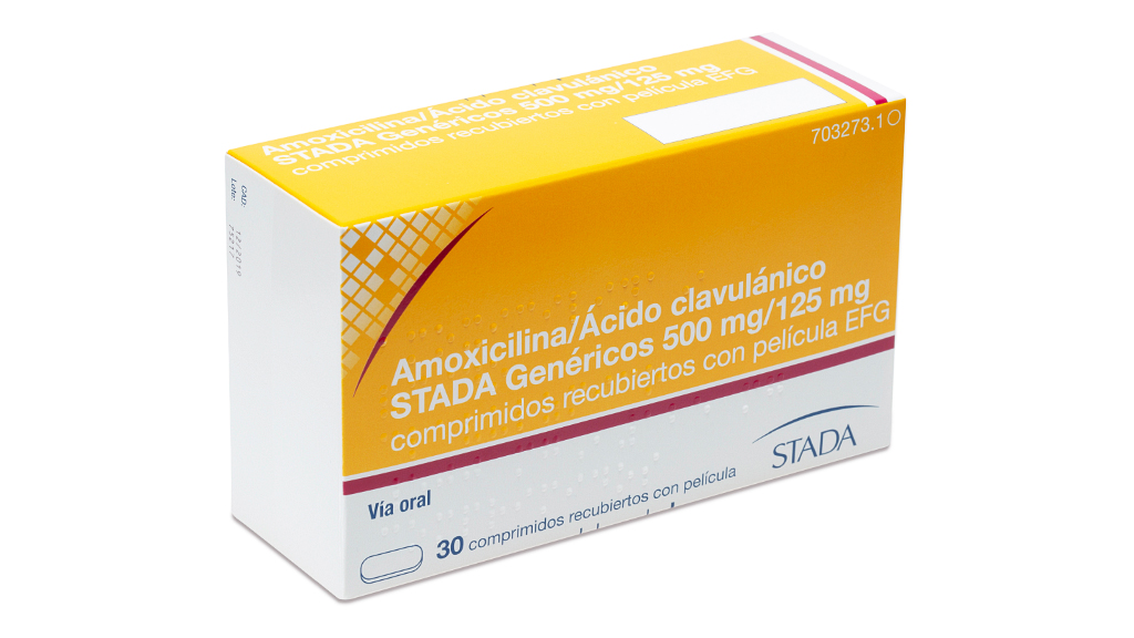 AMOXICILINA ACIDO CLAVULANICO STADA EFG 500 Mg 125 Mg 30 COMPRIMIDOS