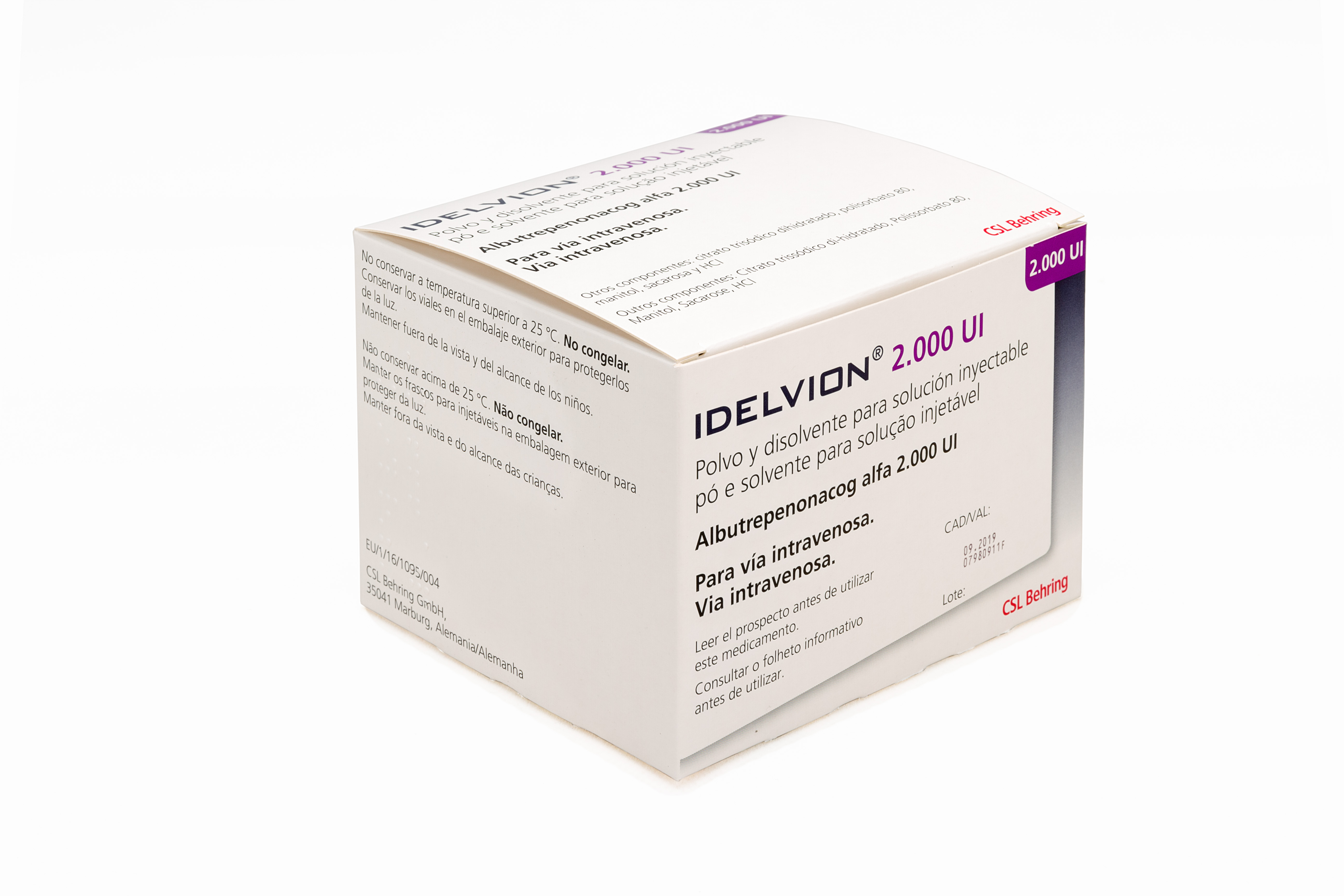 IDELVION 2000 UI 1 VIAL POLVO PARA SOLUCION INYECTABLE 1 VIAL