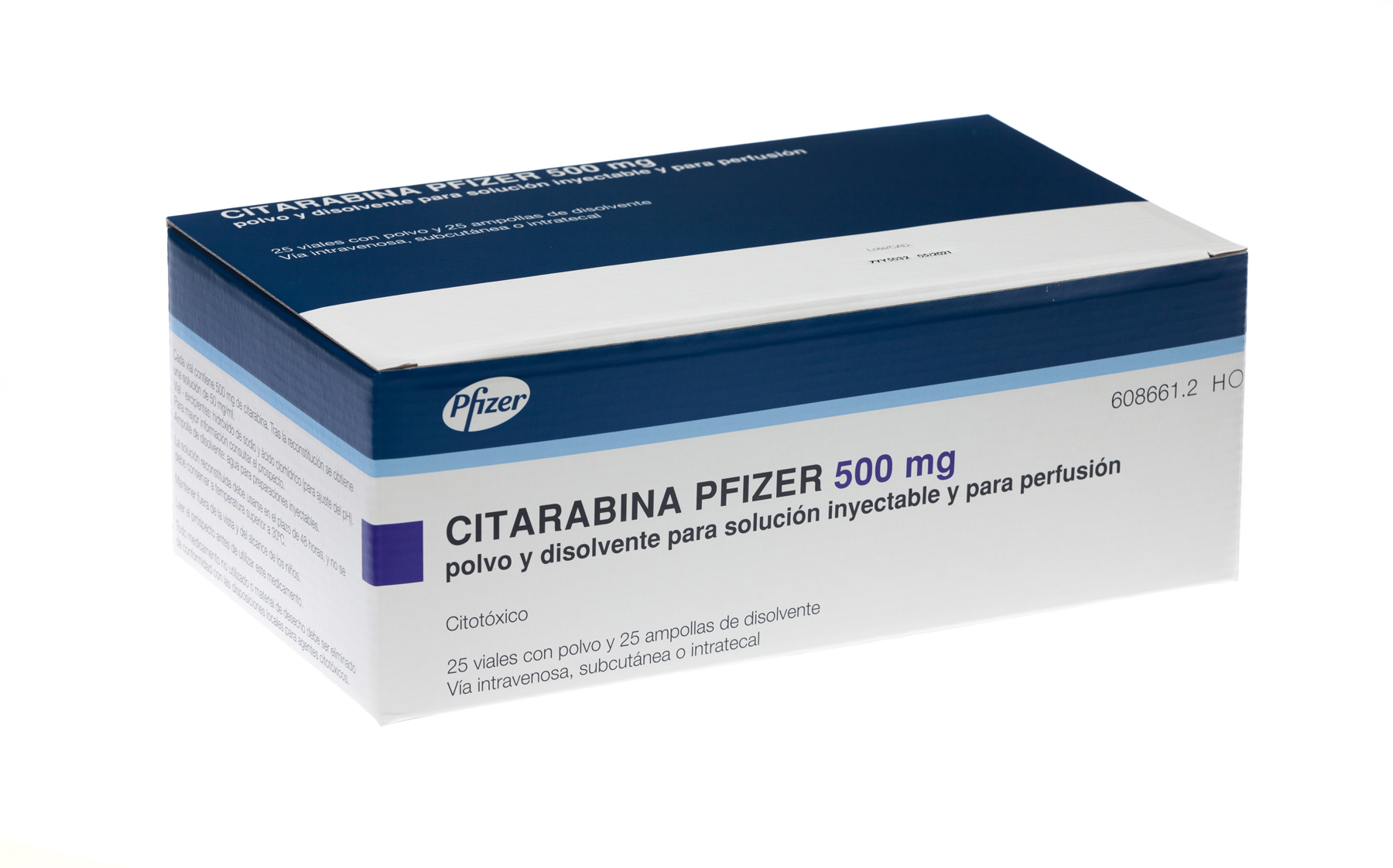 CITARABINA PFIZER 500 mg 1 VIAL POLVO PARA SOLUCION INYECTABLE Y PARA PERFUSION + 1 AMPOLLA DISOLVENTE