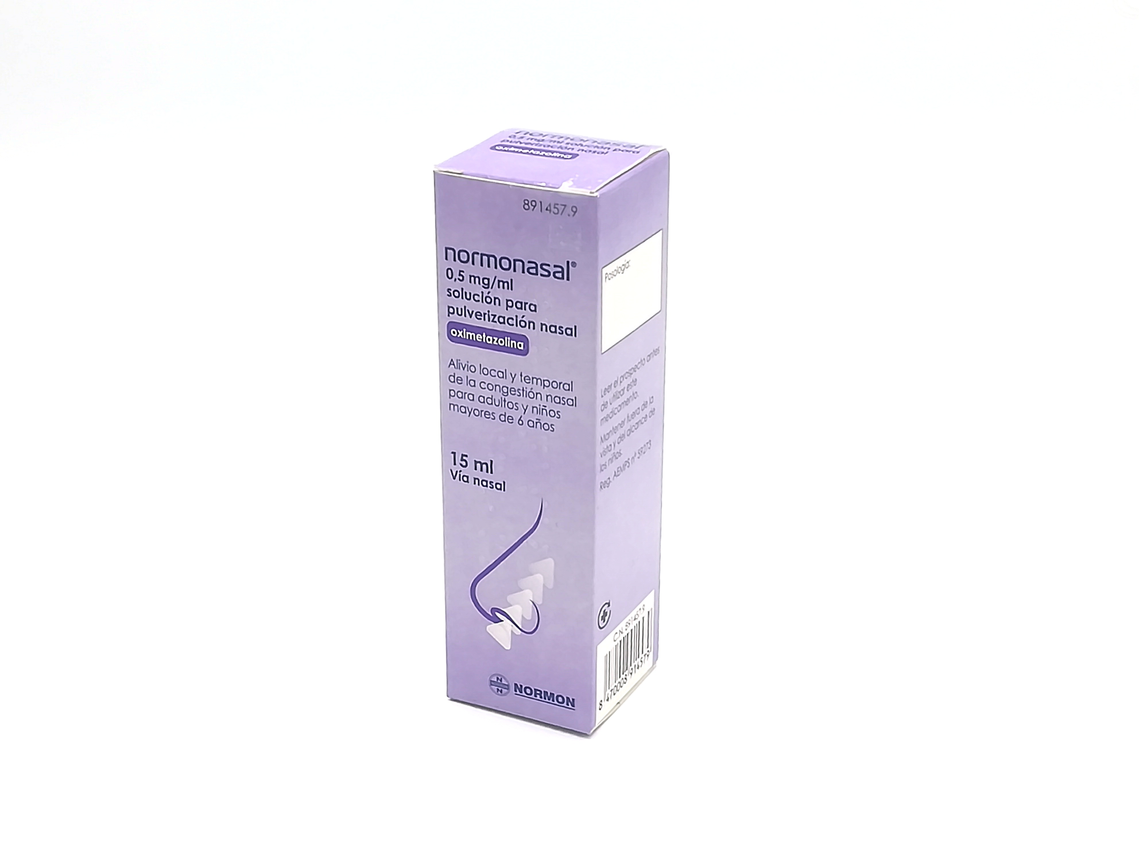 NORMONASAL 0,5 mg/ml SOLUCION PARA PULVERIZACION NASAL 1 FRASCO 15 ml