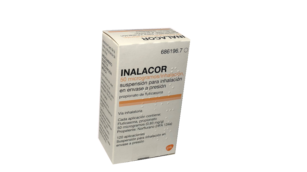 INALACOR 50 microgramos/INHALACION SUSPENSION PARA INHALACION EN ENVASE A PRESION 1 INHALADOR + 1 CARTUCHO 120 DOSIS