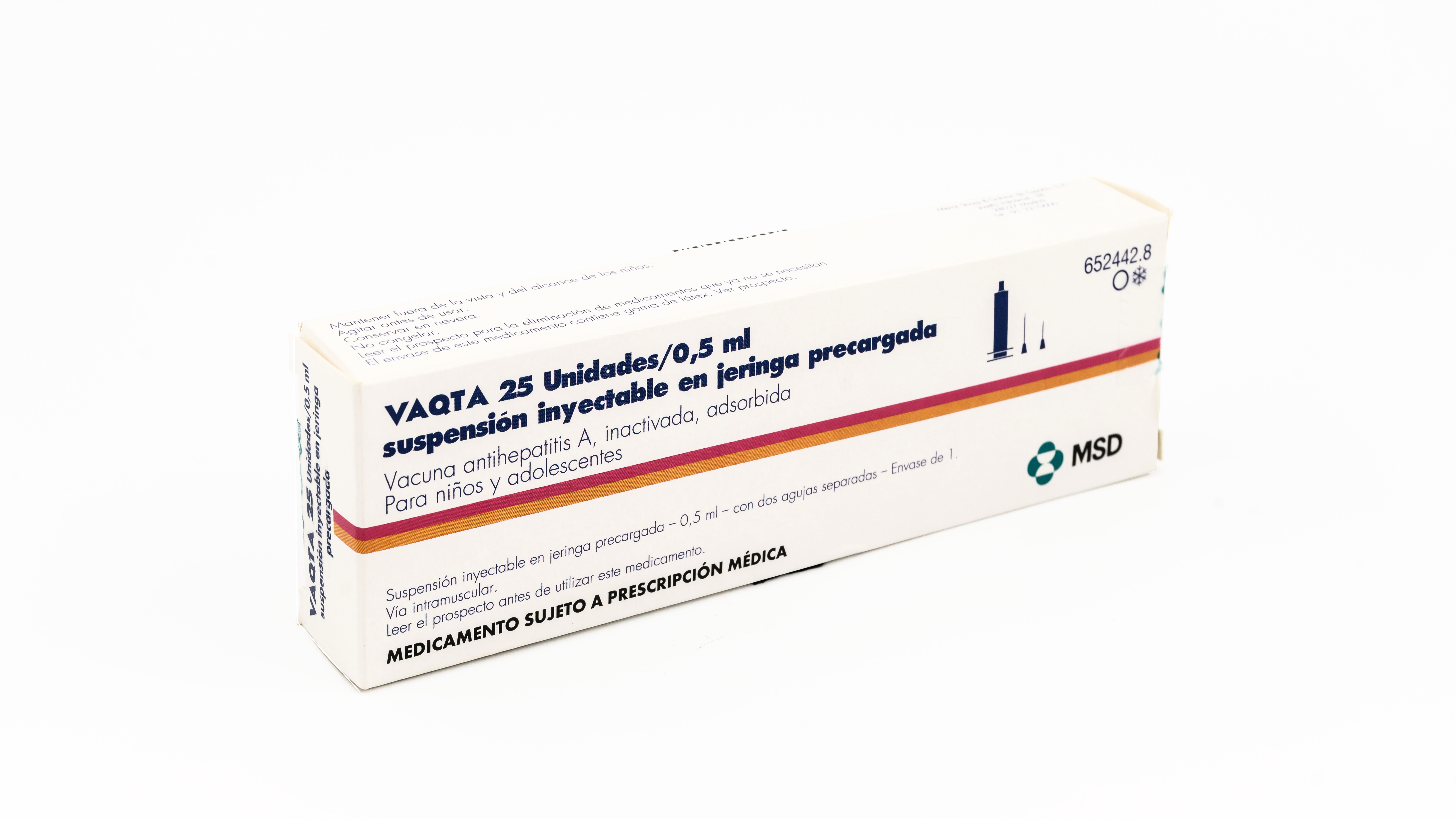 VAQTA 25 U 1 JERINGA PRECARGADA SUSPENSION INYECTABLE 0,5 ml + 1 AGUJA