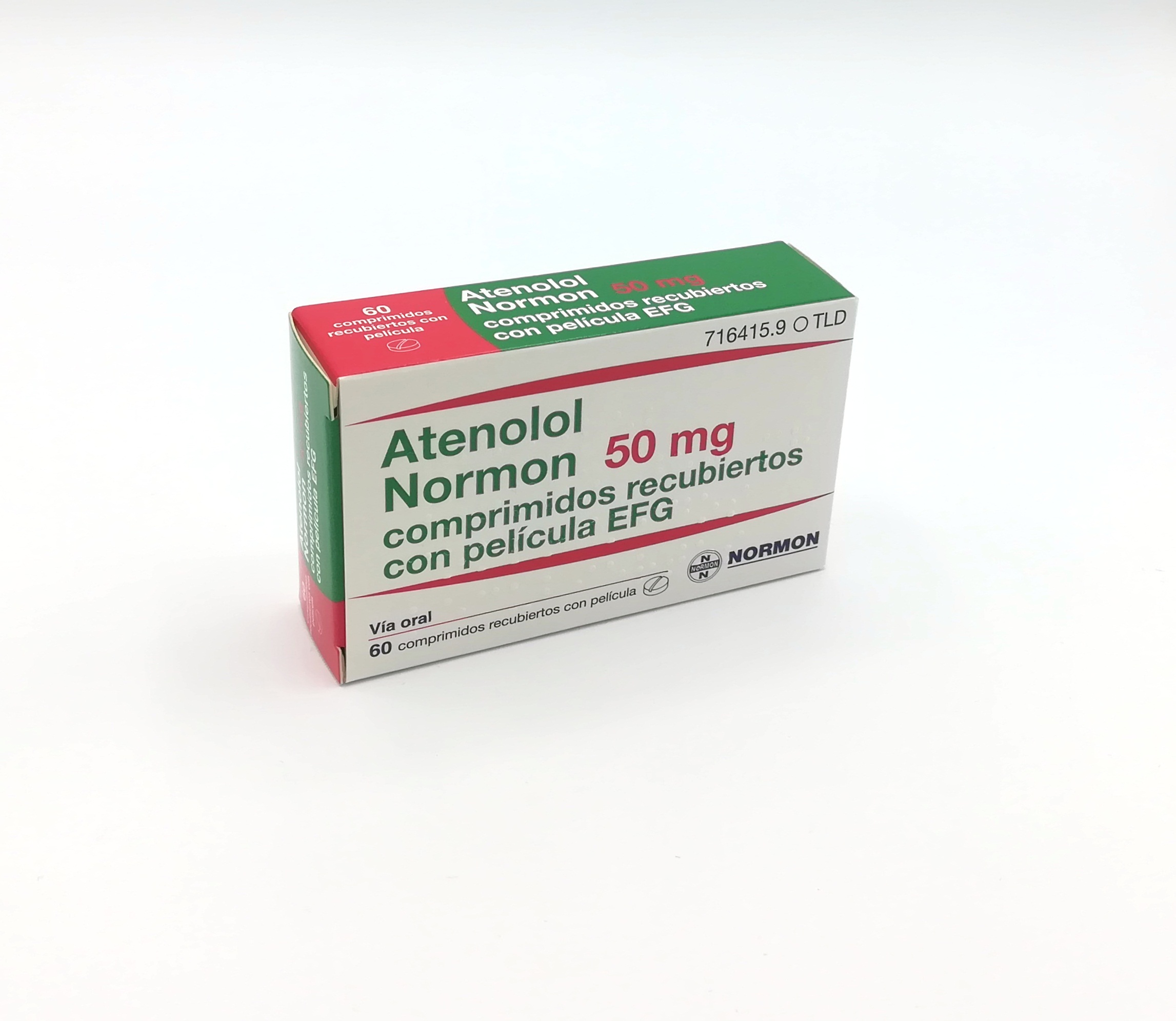 ATENOLOL NORMON EFG 50 mg 30 COMPRIMIDOS RECUBIERTOS