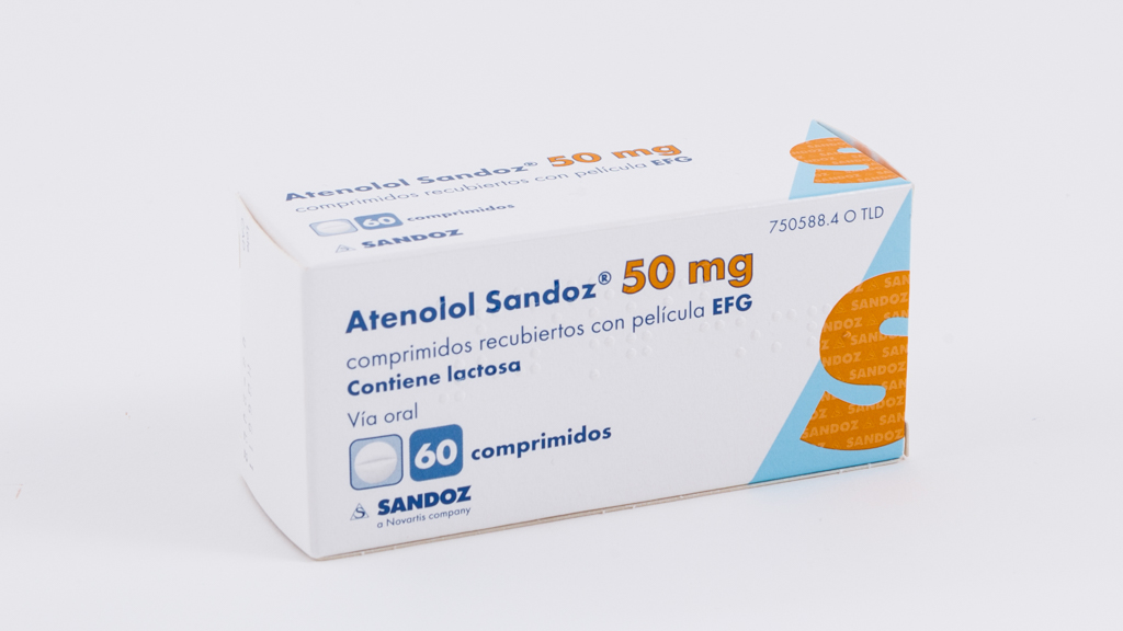 ATENOLOL SANDOZ EFG 50 mg 500 COMPRIMIDOS RECUBIERTOS