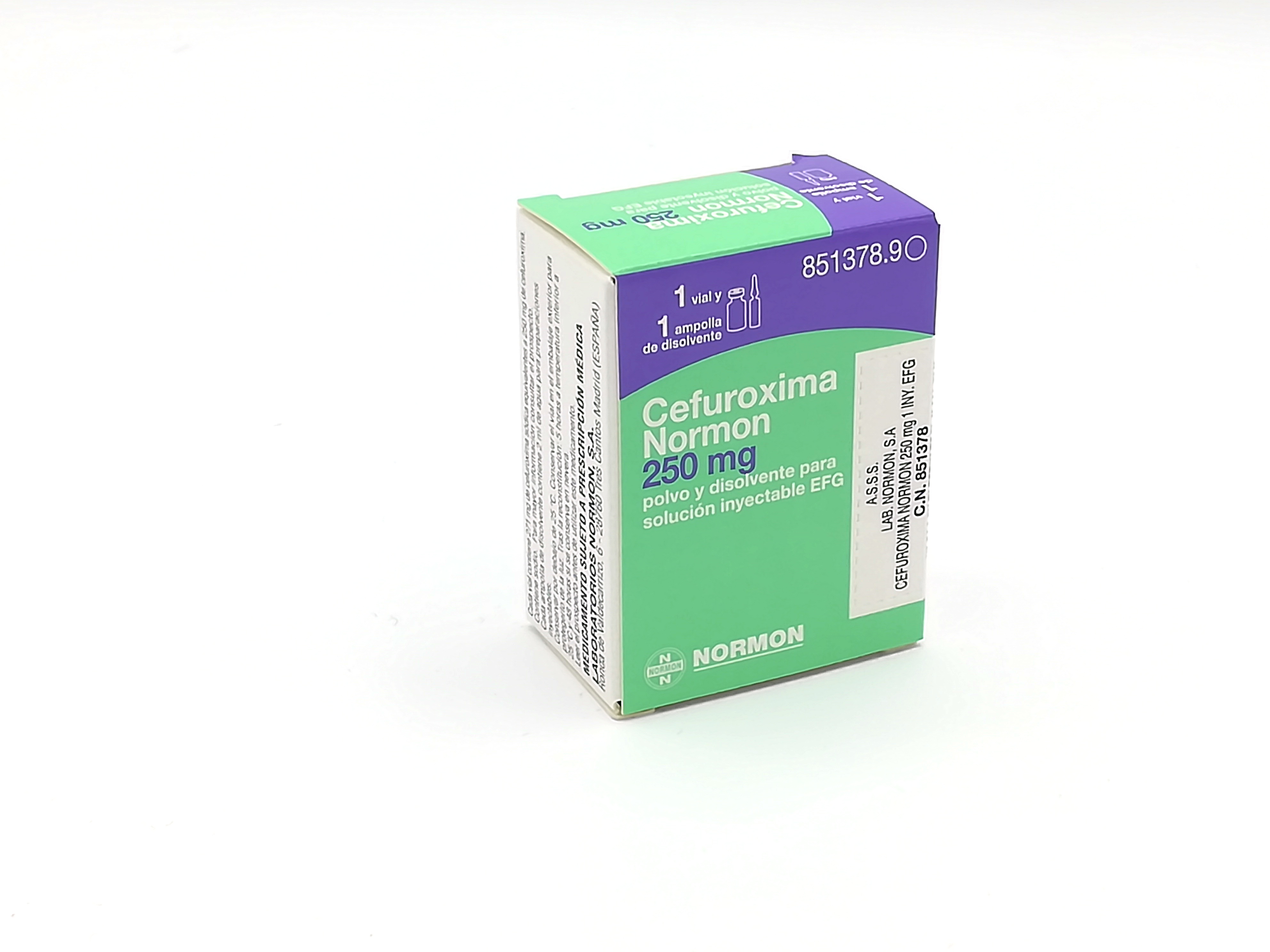 Cefuroxima Normon Efg 250 Mg 1 Vial Polvo Para Solucion Inyectable + 1 ...