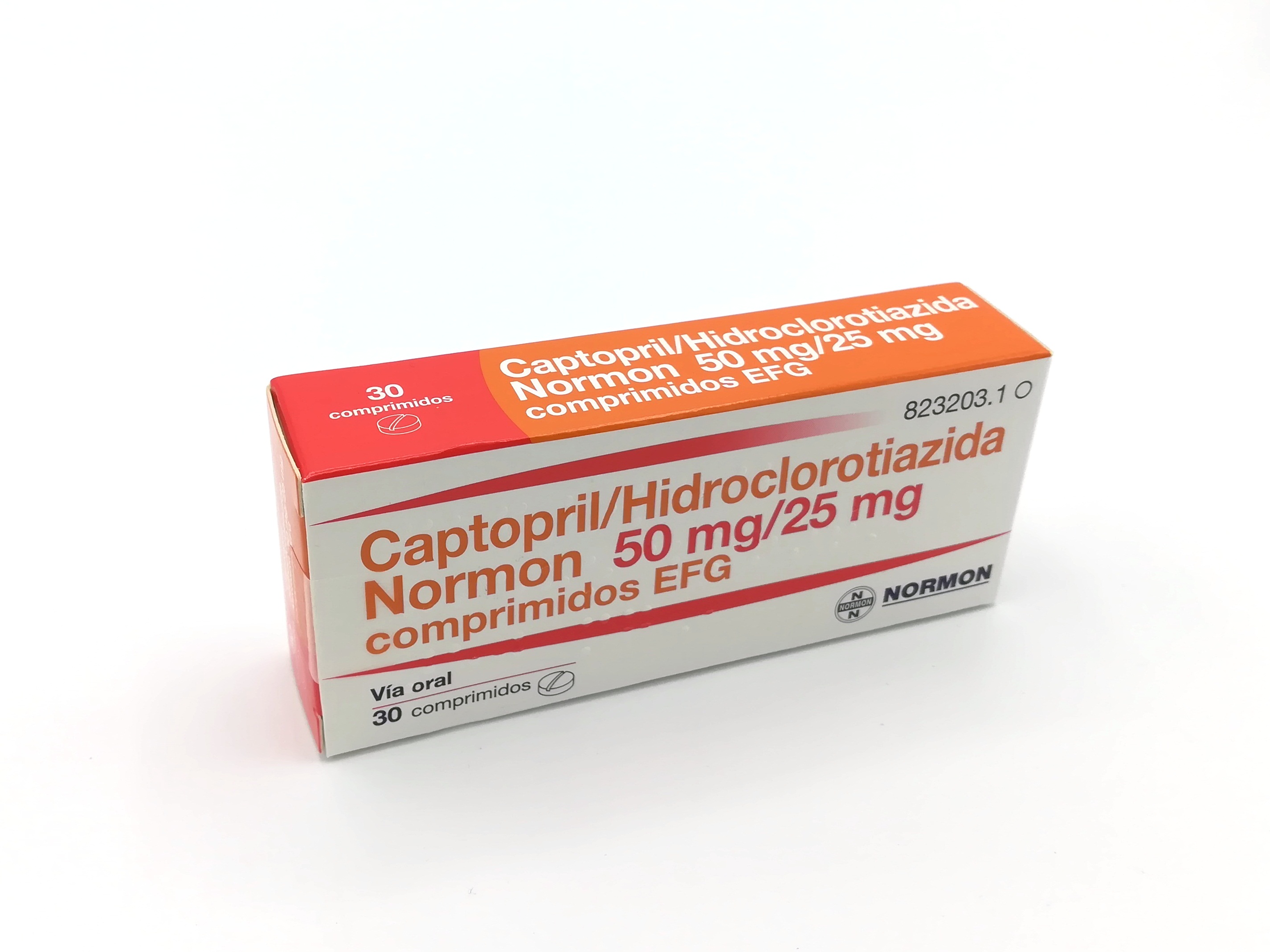 CAPTOPRIL/HIDROCLOROTIAZIDA NORMON EFG 50 mg/25 mg 500 COMPRIMIDOS -  Farmacéuticos