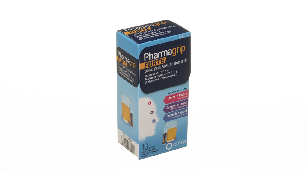 PHARMAGRIP FORTE CONGESTION Y SECRECION NASAL 10 SOBRES POLVO PARA SUSPENSION ORAL