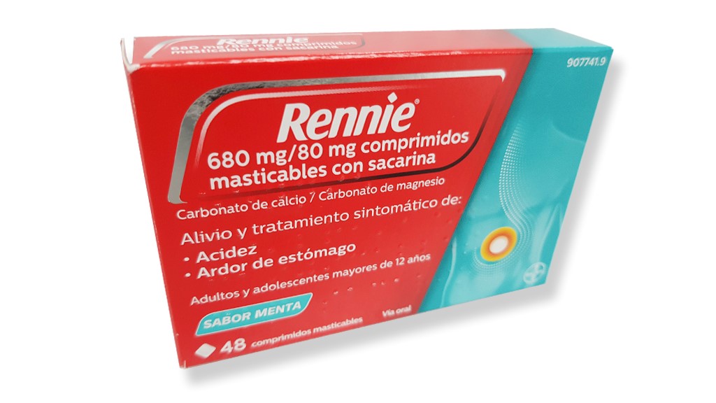RENNIE 680 mg/80 mg 48 COMPRIMIDOS MASTICABLES CON SACARINA