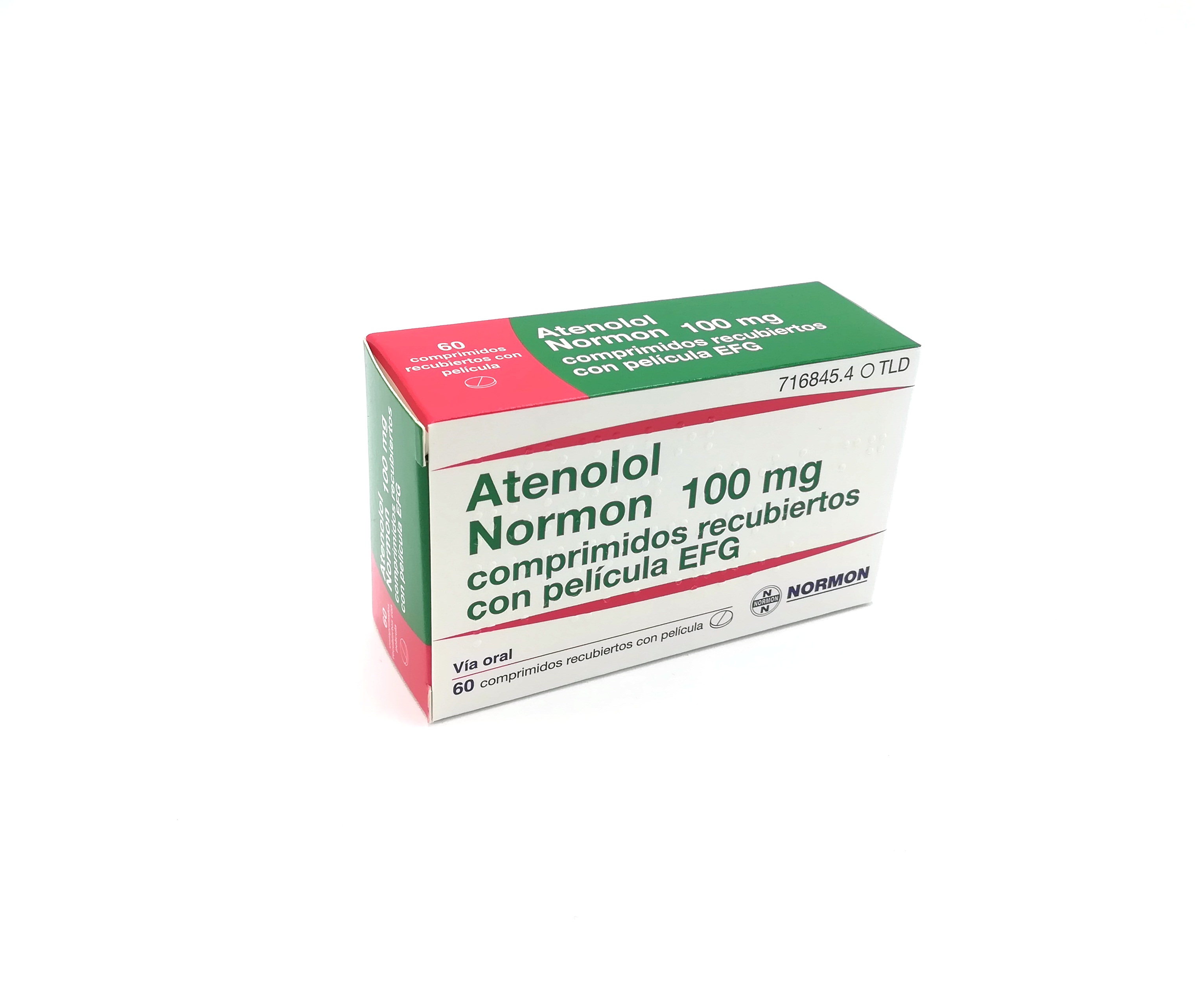 ATENOLOL NORMON EFG 100 mg 30 COMPRIMIDOS RECUBIERTOS