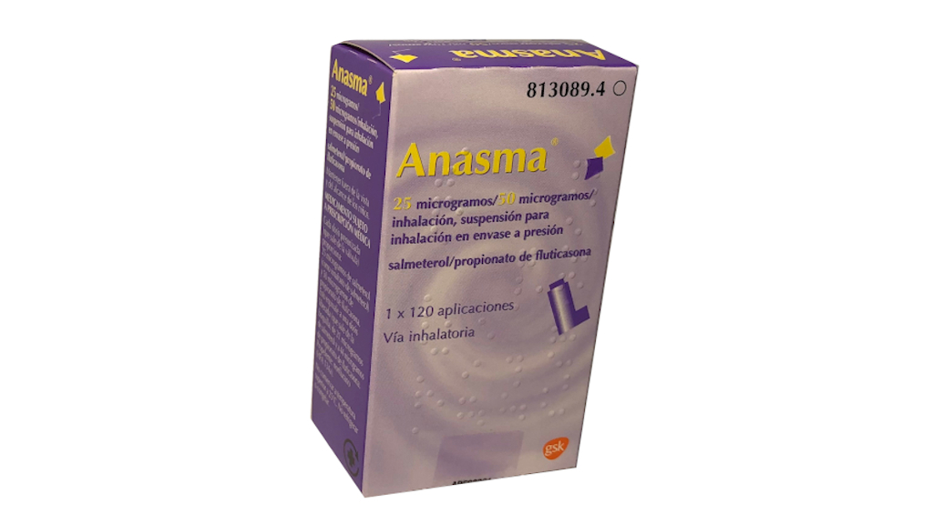 ANASMA 25/50 microgramos SUSPENSION PARA INHALACION EN ENVASE A PRESION 1 INHALADOR 120 DOSIS