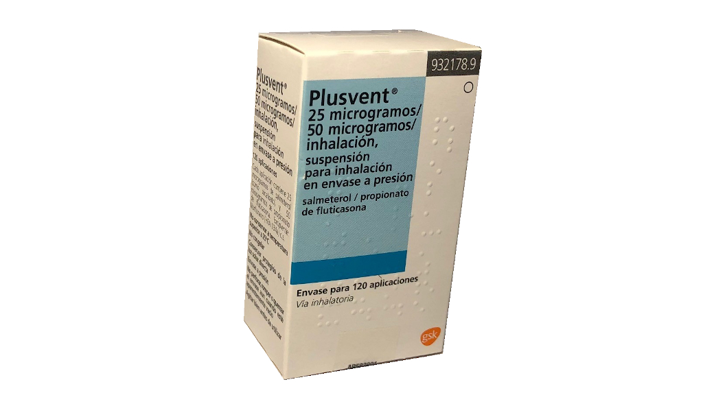 PLUSVENT 25/50 microgramos/INHALACION SUSPENSION PARA INHALACION EN ENVASE A PRESION 1 INHALADOR 120 DOSIS