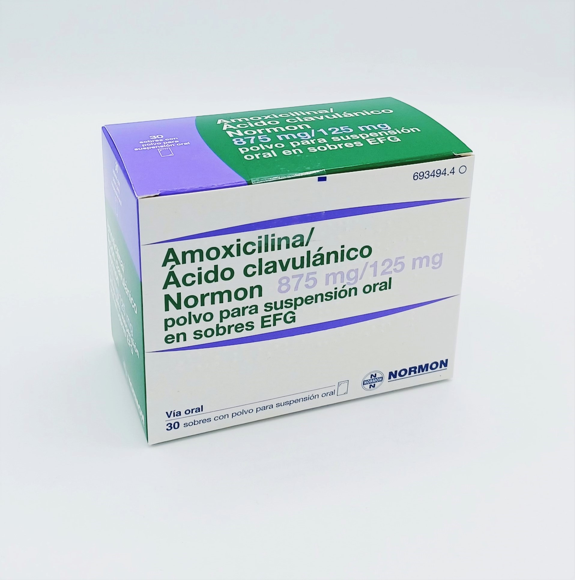 AMOXICILINA/ACIDO CLAVULANICO NORMON EFG 875 mg/125 mg 20 SOBRES POLVO PARA SUSPENSION ORAL