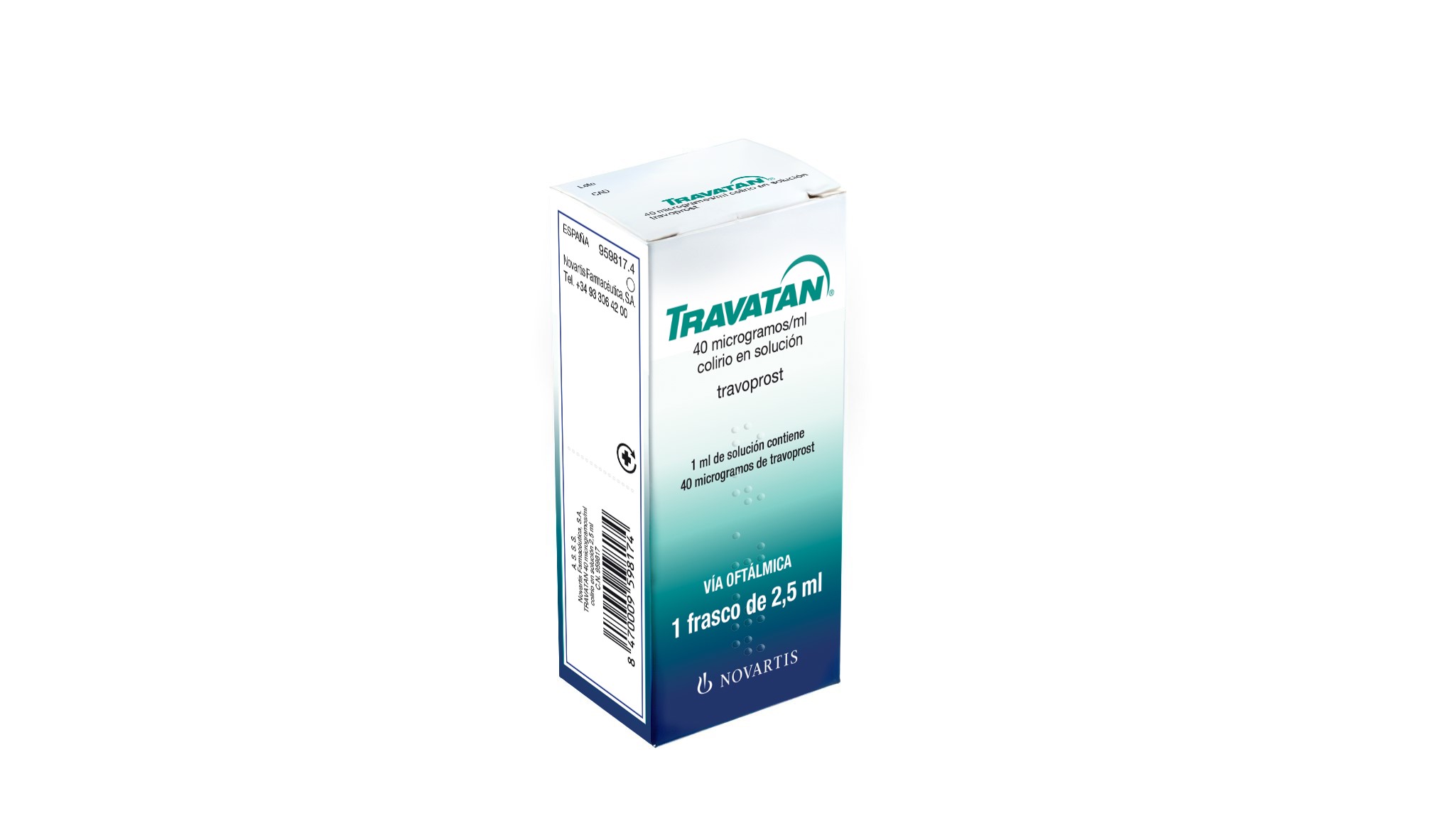 TRAVATAN 40 microgramos/ml COLIRIO EN SOLUCION 1 FRASCO 2,5 ml