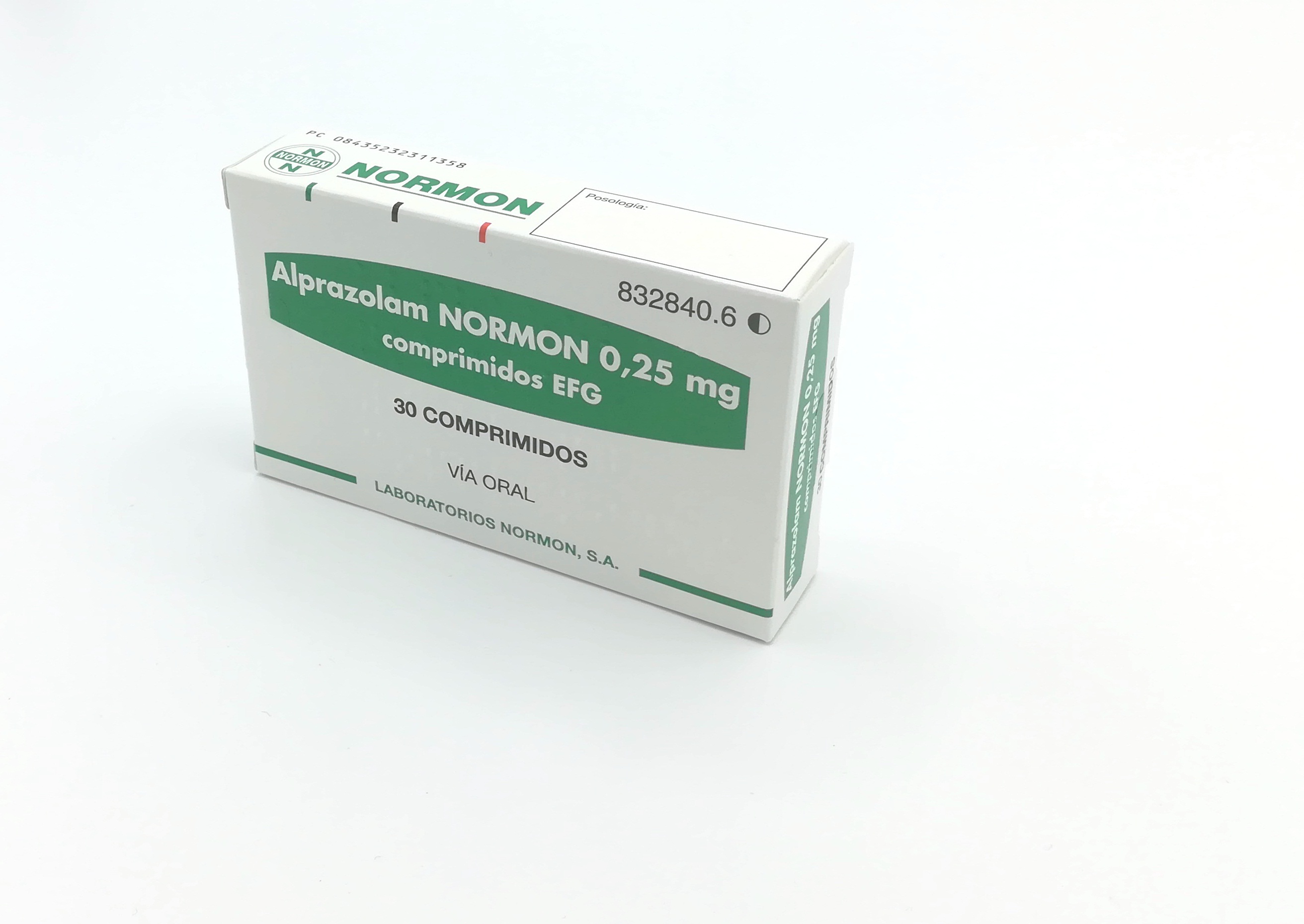 ALPRAZOLAM NORMON EFG 0,25 mg 30 COMPRIMIDOS - Farmacéuticos