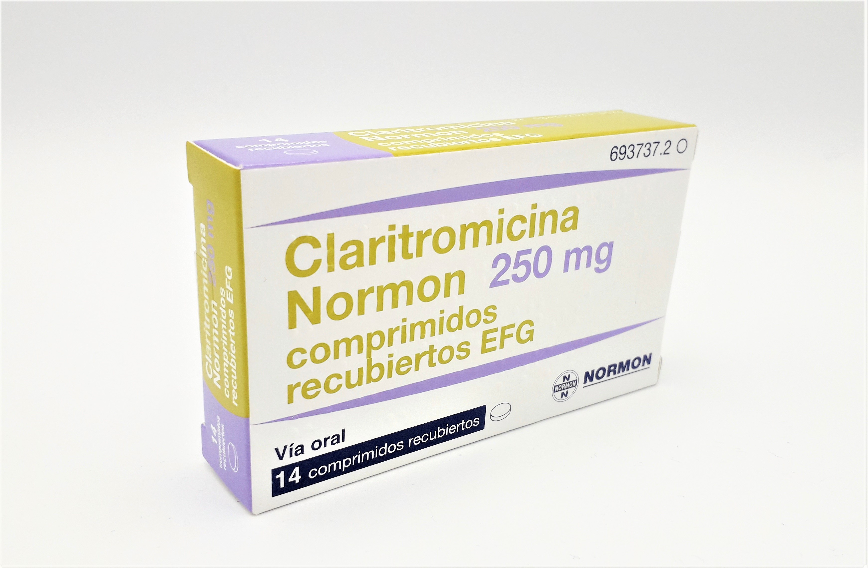 CLARITROMICINA NORMON EFG 250 mg 14 COMPRIMIDOS RECUBIERTOS