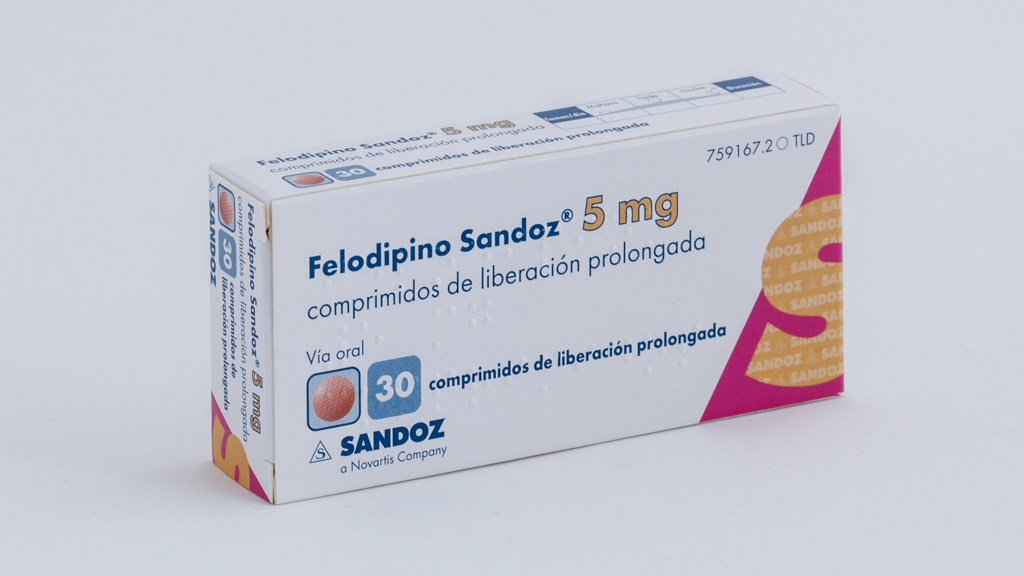 FELODIPINO SANDOZ 5 mg 30 COMPRIMIDOS LIBERACION PROLONGADA