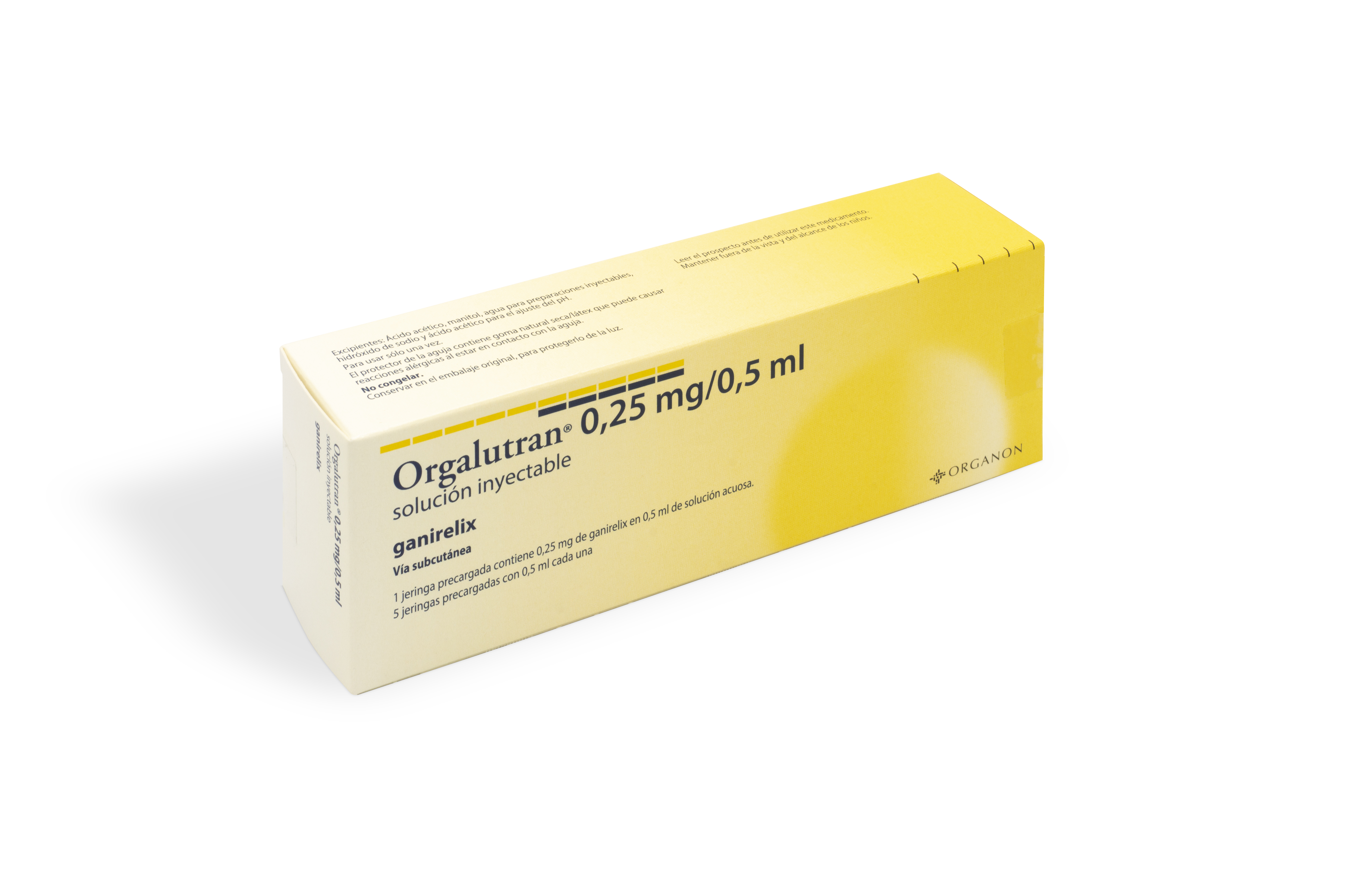 ORGALUTRAN 0,25 mg 5 JERINGAS PRECARGADAS SOLUCION INYECTABLE 0,5 ml