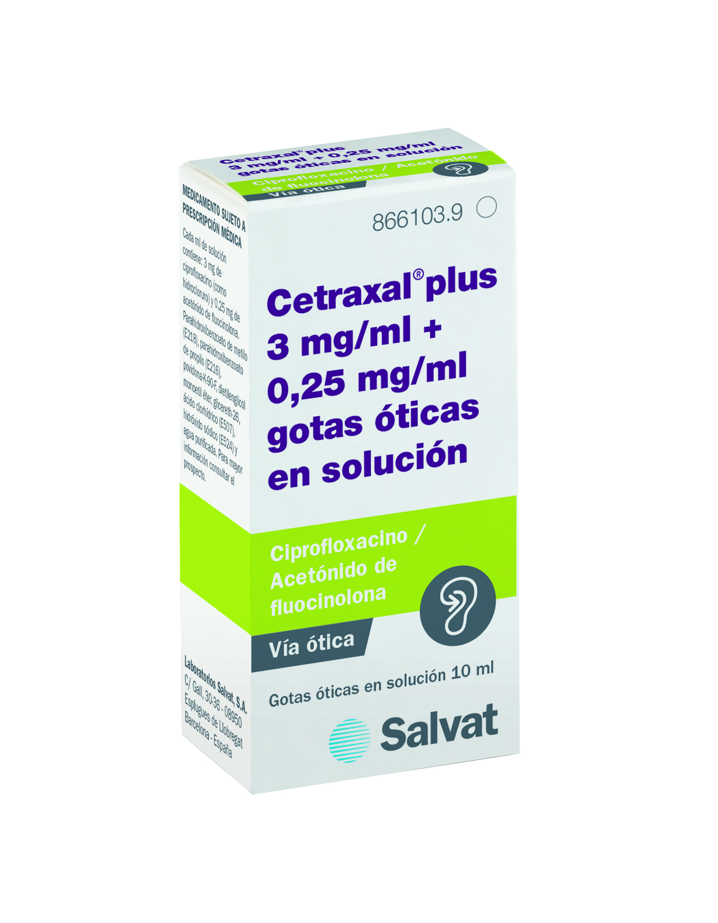 CETRAXAL PLUS 3 mg/ml + 0,25 mg/ml GOTAS OTICAS EN SOLUCION 1 FRASCO 10 ml  - Farmacéuticos