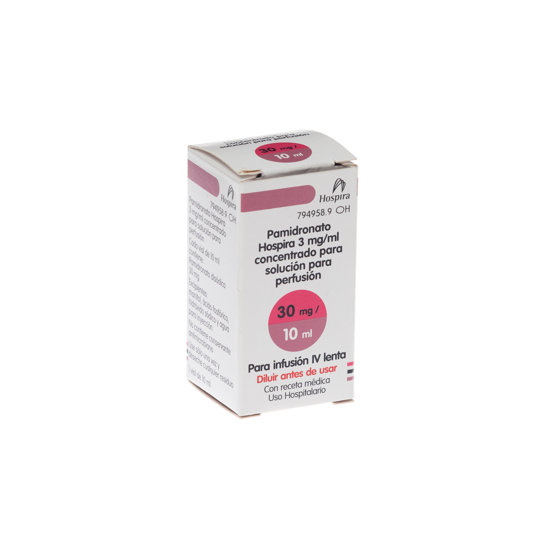 PAMIDRONATO HOSPIRA 3 mg/ml 5 VIALES CONCENTRADO PARA SOLUCION PARA PERFUSION 5 ml