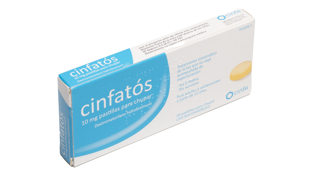 CINFATOS ANTITUSIVO 10 mg 20 PASTILLAS PARA CHUPAR