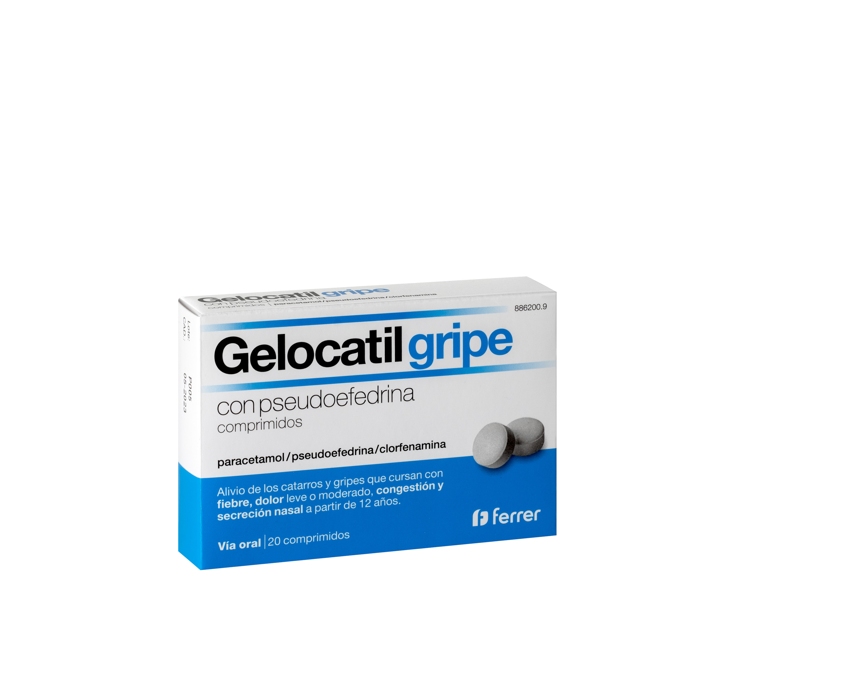 GELOCATIL GRIPE CON PSEUDOEFEDRINA 20 COMPRIMIDOS