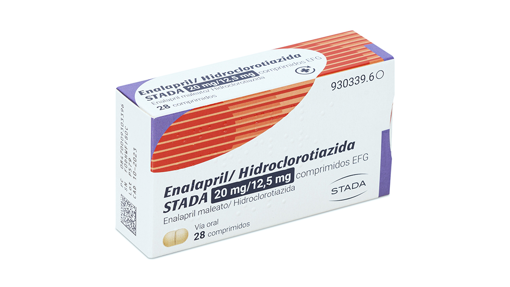 ENALAPRIL/HIDROCLOROTIAZIDA STADA EFG 20 mg/12,5 mg 28 COMPRIMIDOS