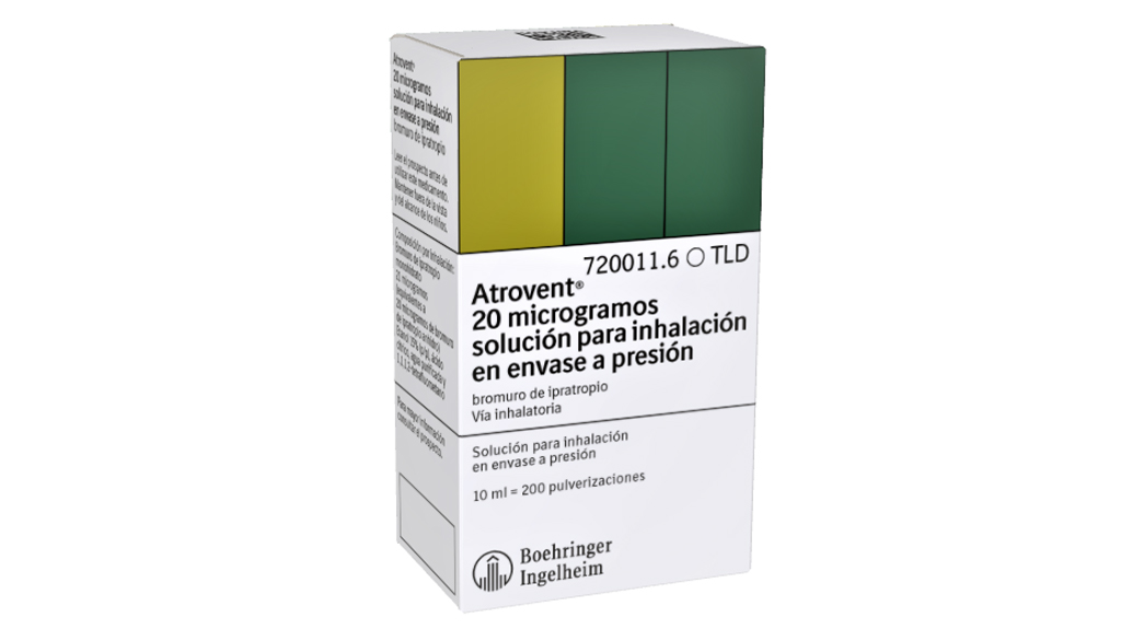 ATROVENT 20 microgramos SOLUCION PARA INHALACION EN ENVASE A PRESION 1 INHALADOR 200 DOSIS