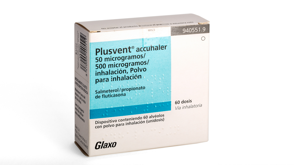 PLUSVENT ACCUHALER 50/500 microgramos/INHALACION POLVO PARA INHALACION 1 INHALADOR 60 DOSIS