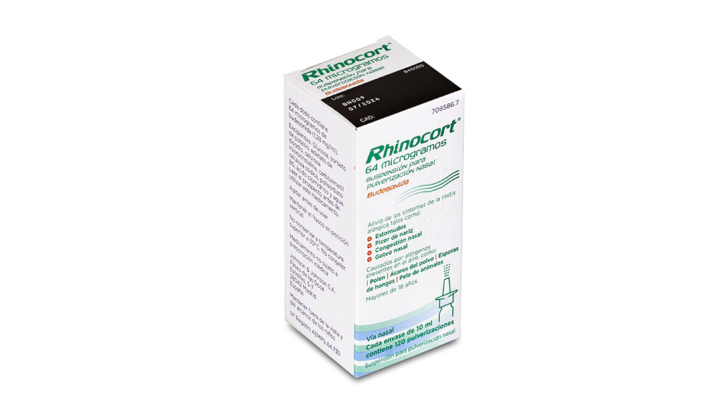 RHINOCORT 64 microgramos/PULVERIZACION SUSPENSION PARA PULVERIZACION NASAL 1 ENVASE 120 DOSIS