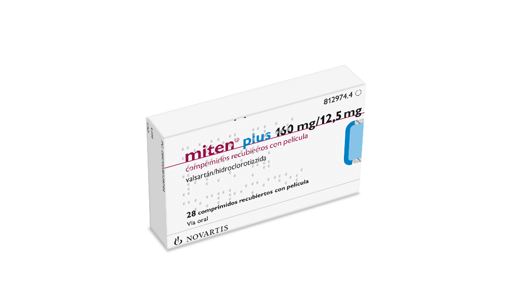 MITEN PLUS 160 mg/12,5 mg 28 COMPRIMIDOS RECUBIERTOS