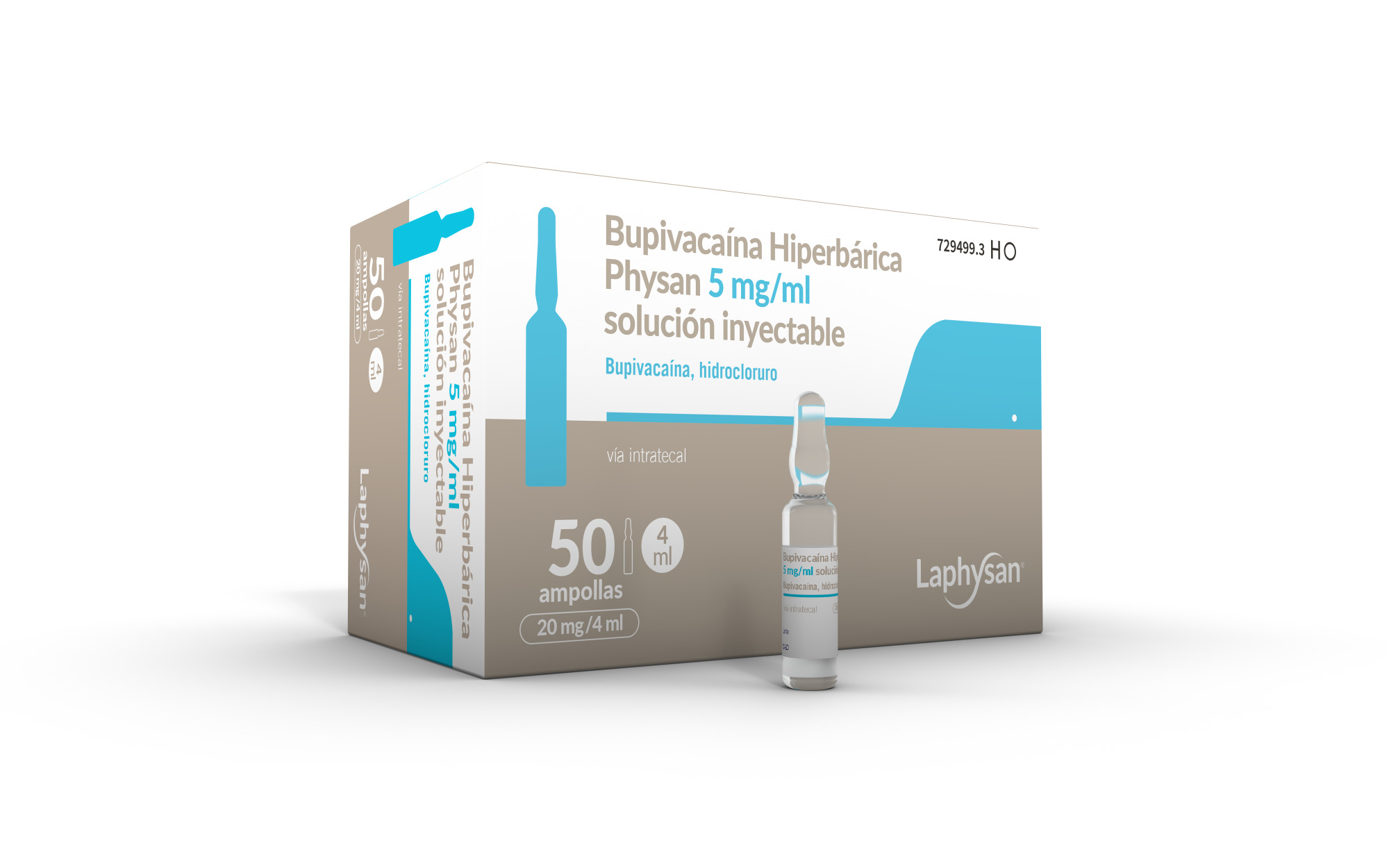 BUPIVACAINA HIPERBARICA PHYSAN 5 mg/ml 50 AMPOLLAS SOLUCION INYECTABLE 4 ml