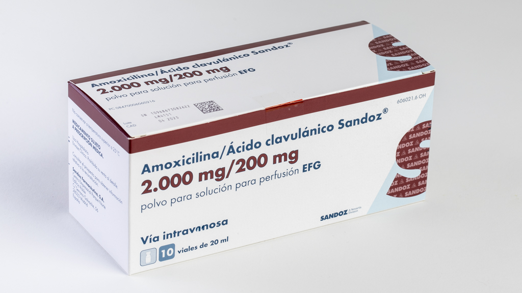 AMOXICILINA/ACIDO CLAVULANICO SANDOZ EFG 2000 mg/200 mg 50 VIALES POLVO PARA SOLUCION PARA PERFUSION