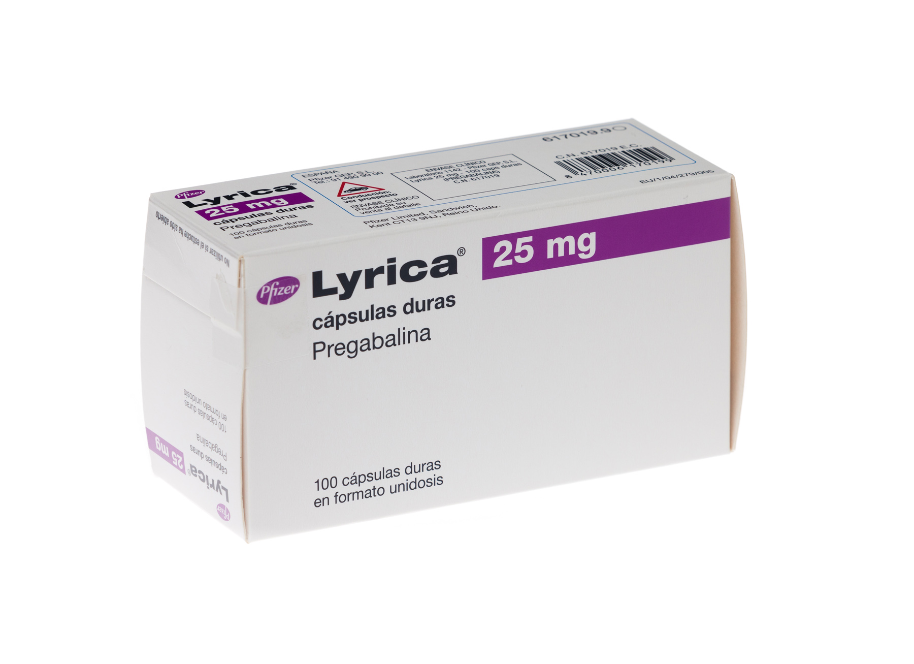 LYRICA 25 mg 100 CAPSULAS