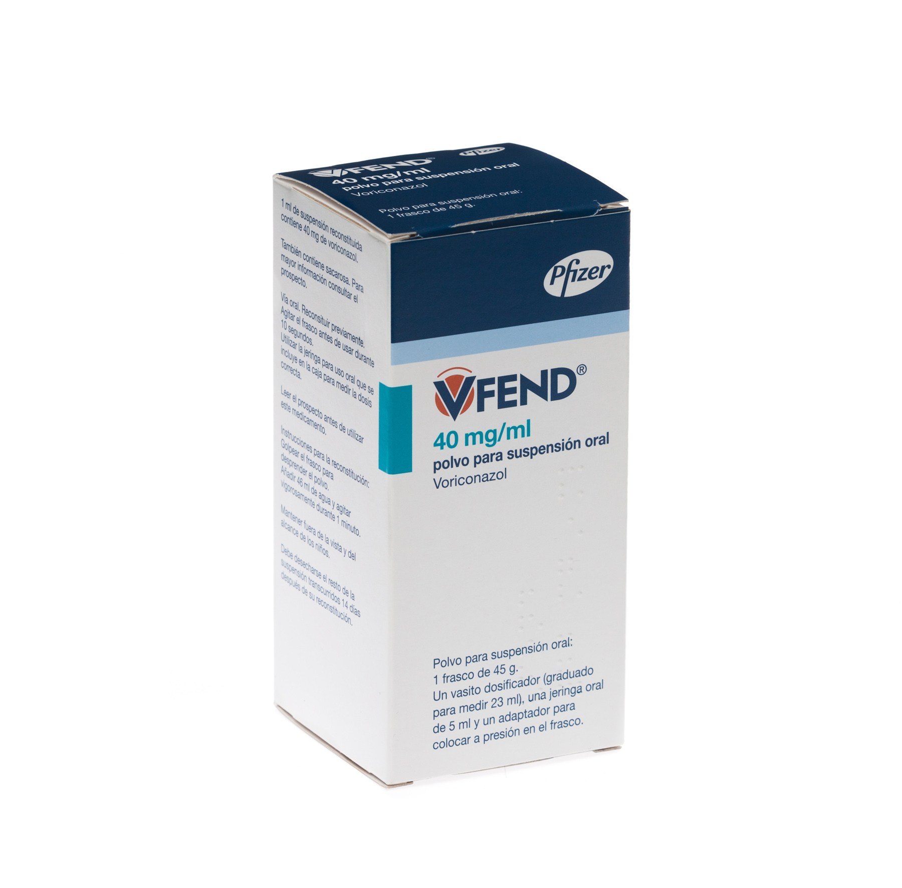VFEND 40 mg/ml POLVO PARA SUSPENSION ORAL 1 FRASCO 75 ml