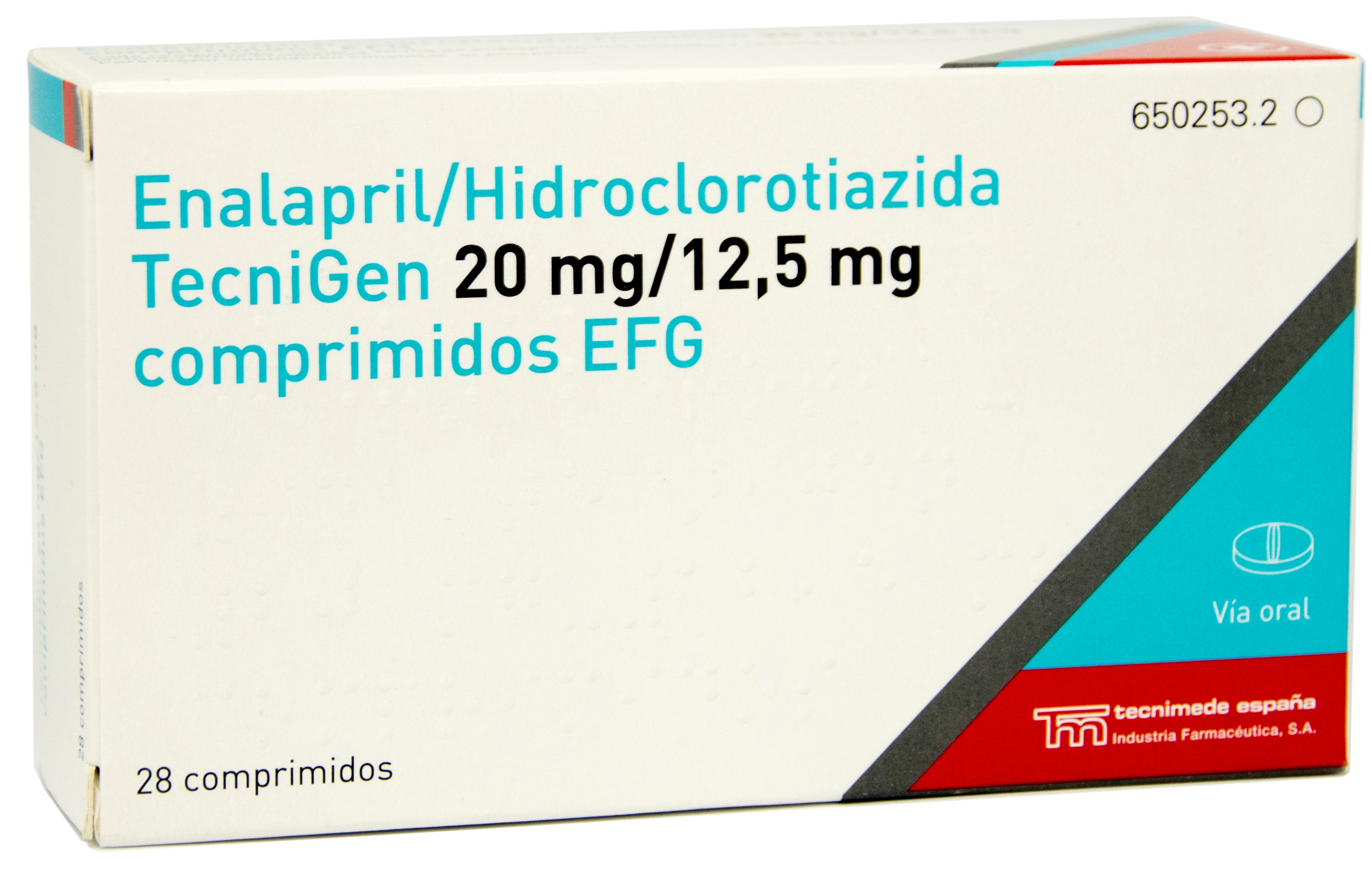 ENALAPRIL/HIDROCLOROTIAZIDA TECNIGEN EFG 20 mg/12,5 mg 28 COMPRIMIDOS