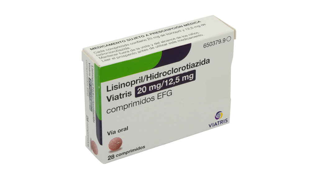 LISINOPRIL/HIDROCLOROTIAZIDA VIATRIS EFG 20 mg/12,5 mg 28 COMPRIMIDOS