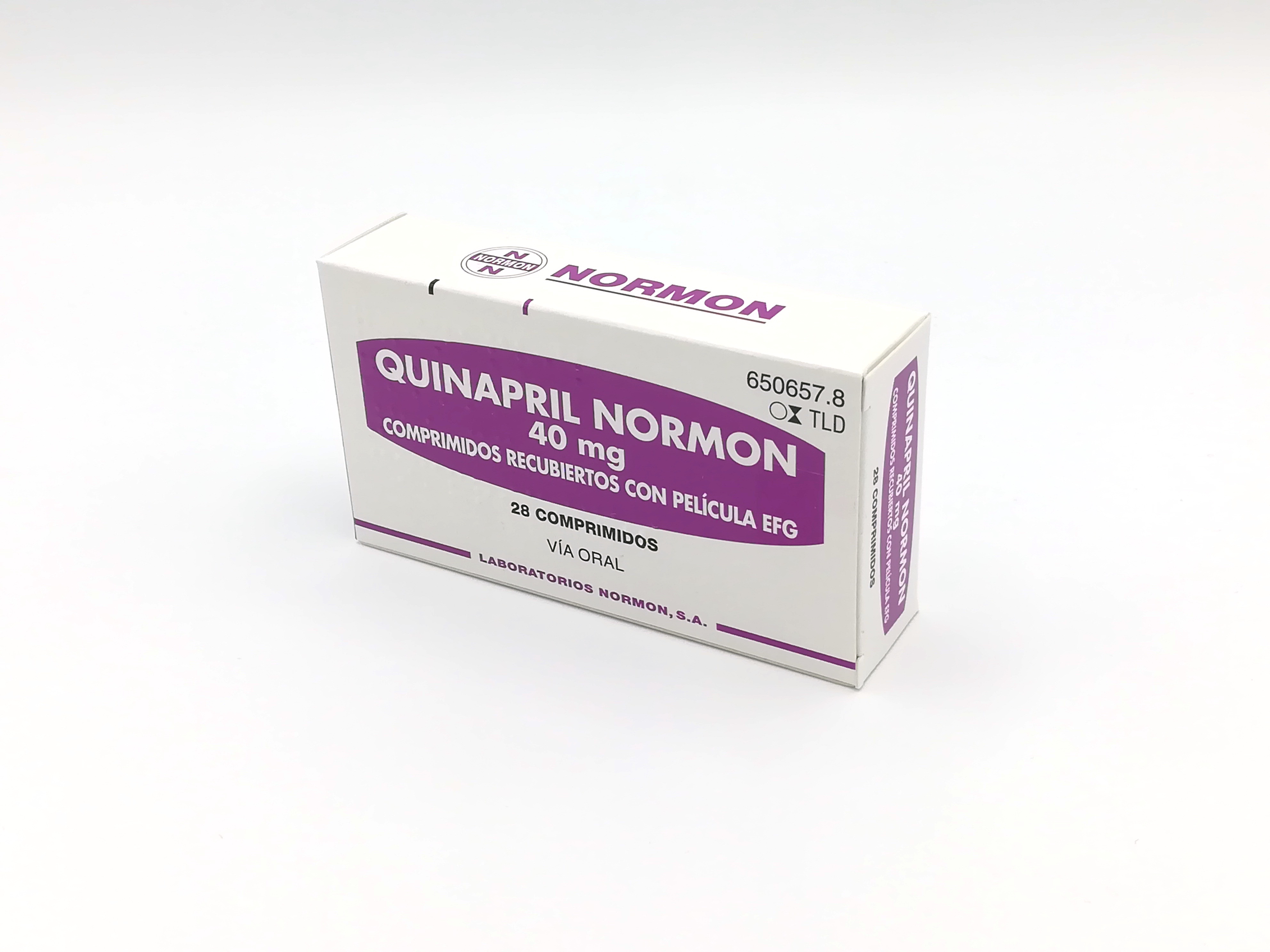 QUINAPRIL NORMON EFG 40 mg 28 COMPRIMIDOS RECUBIERTOS