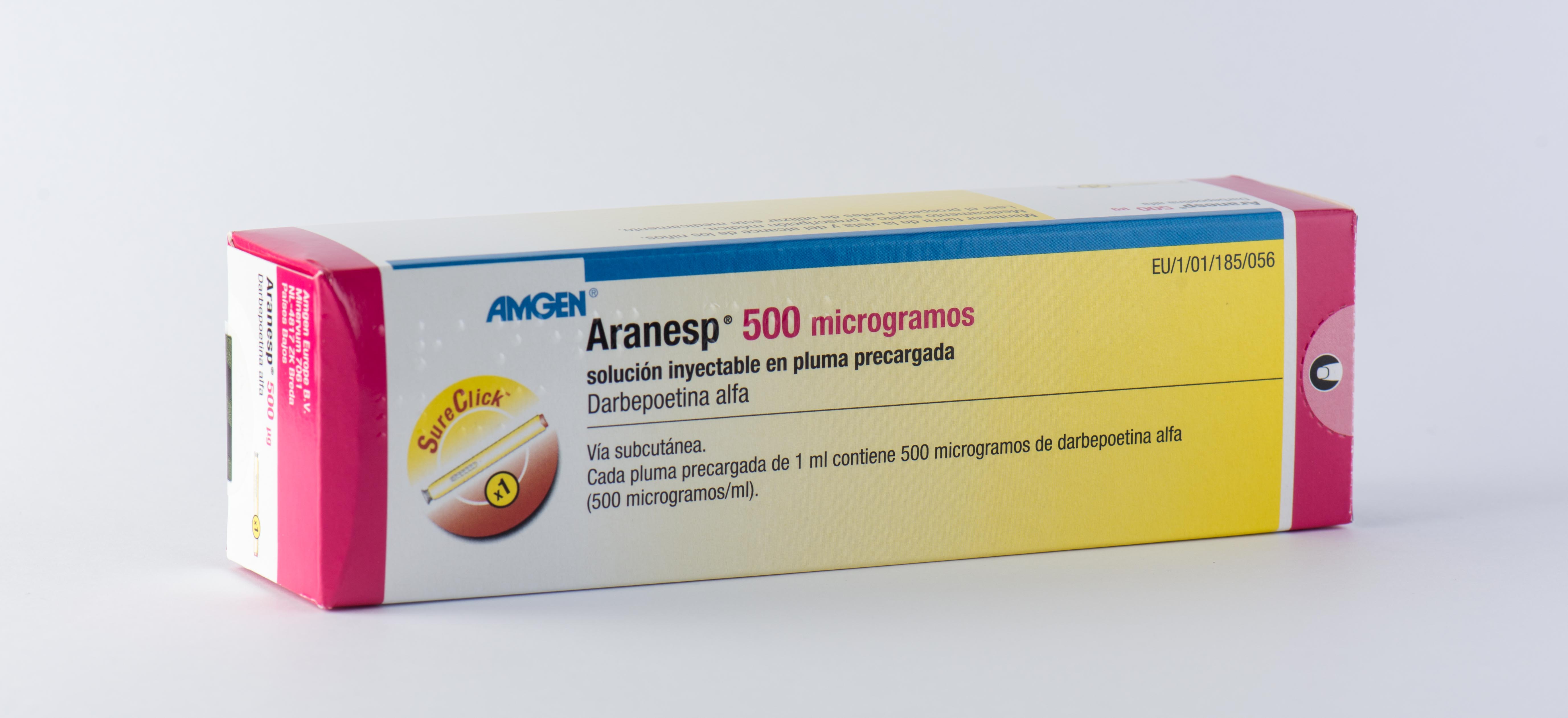 ARANESP 500 microgramos 1 PLUMA PRECARGADA SOLUCION INYECTABLE 1 ml