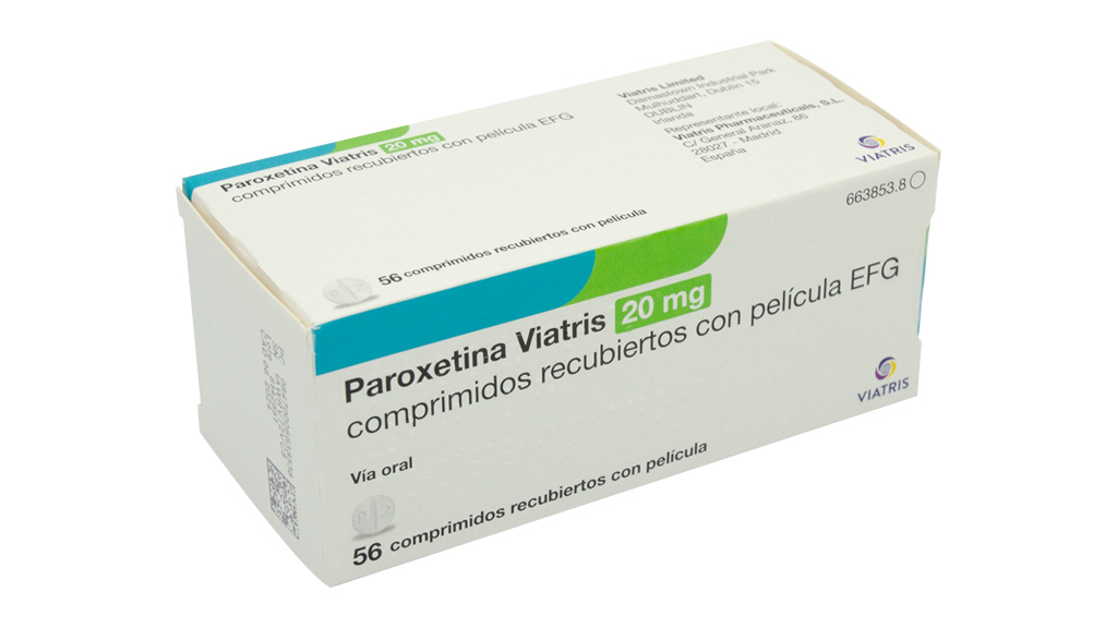 PAROXETINA VIATRIS EFG 20 mg 56 COMPRIMIDOS RECUBIERTOS