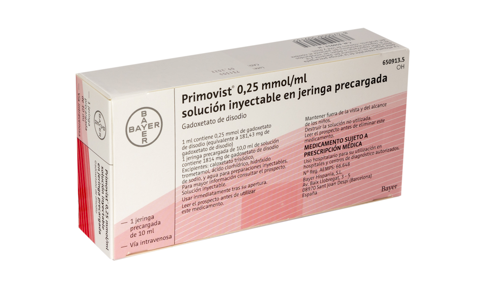 PRIMOVIST 0,25 mmol/ml 1 JERINGA PRECARGADA SOLUCION INYECTABLE 10 ml