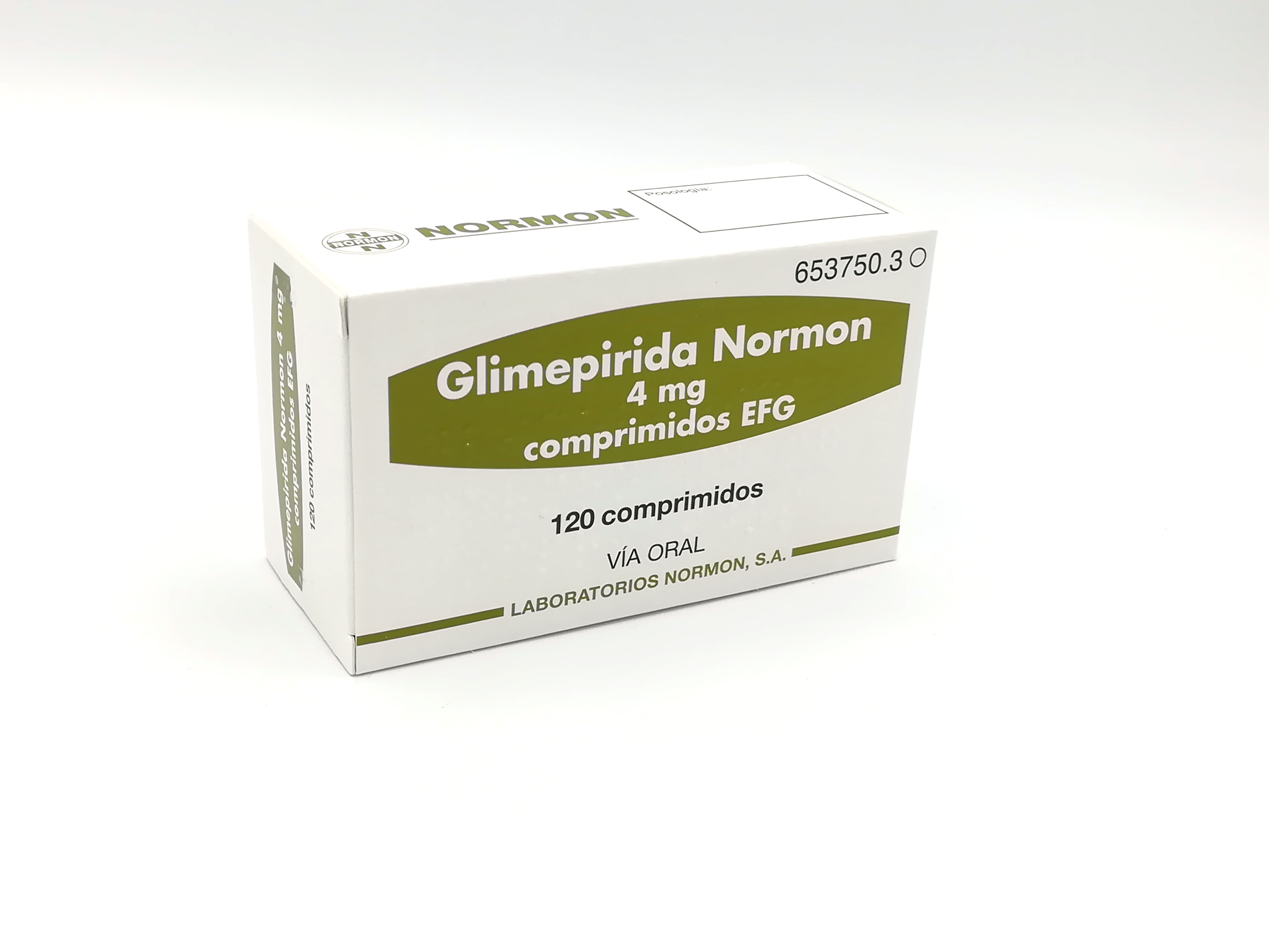 GLIMEPIRIDA NORMON EFG 4 mg 120 COMPRIMIDOS