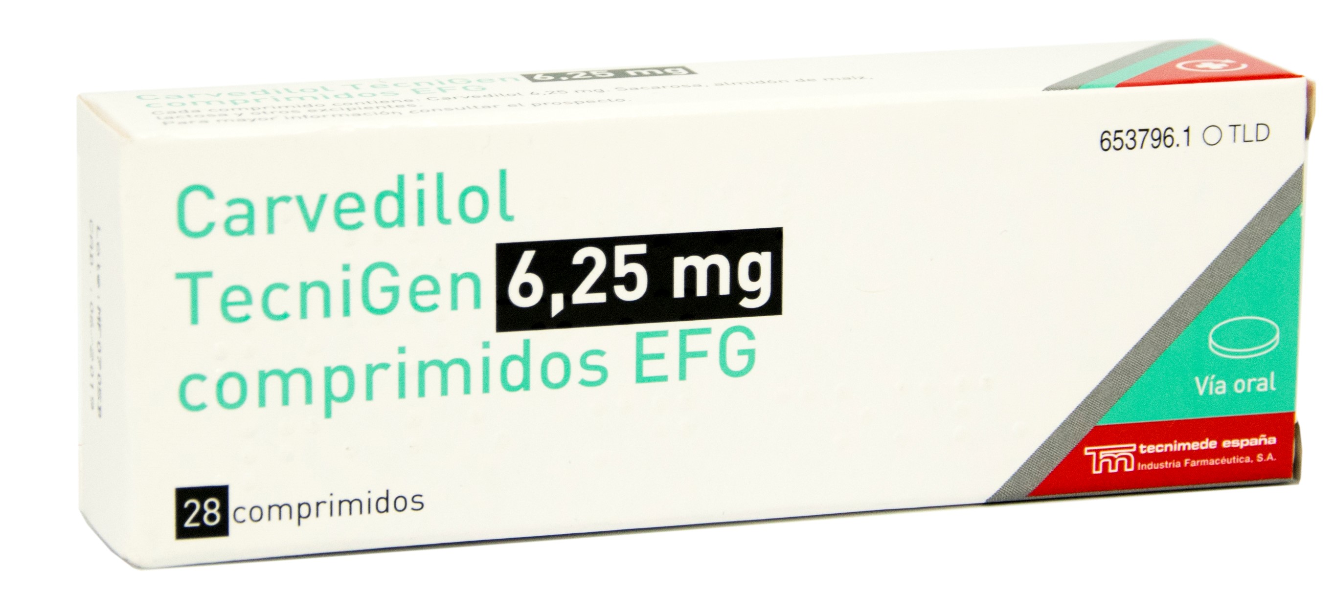 CARVEDILOL TECNIGEN EFG 6,25 mg 28 COMPRIMIDOS