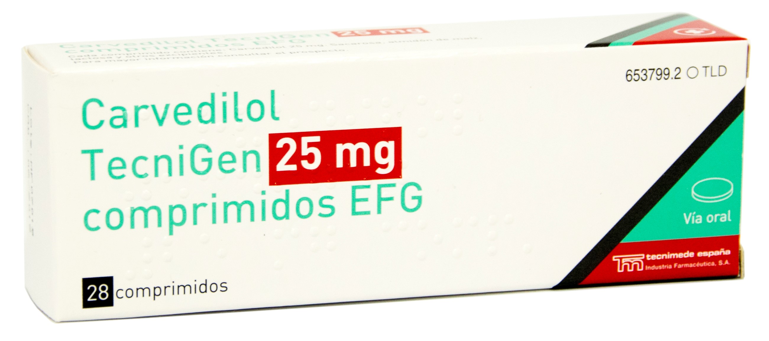 CARVEDILOL TECNIGEN EFG 25 mg 28 COMPRIMIDOS