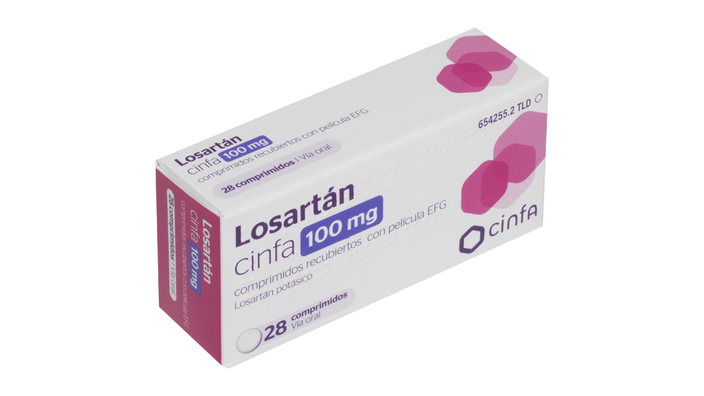 LOSARTAN CINFA EFG 100 mg 28 COMPRIMIDOS RECUBIERTOS