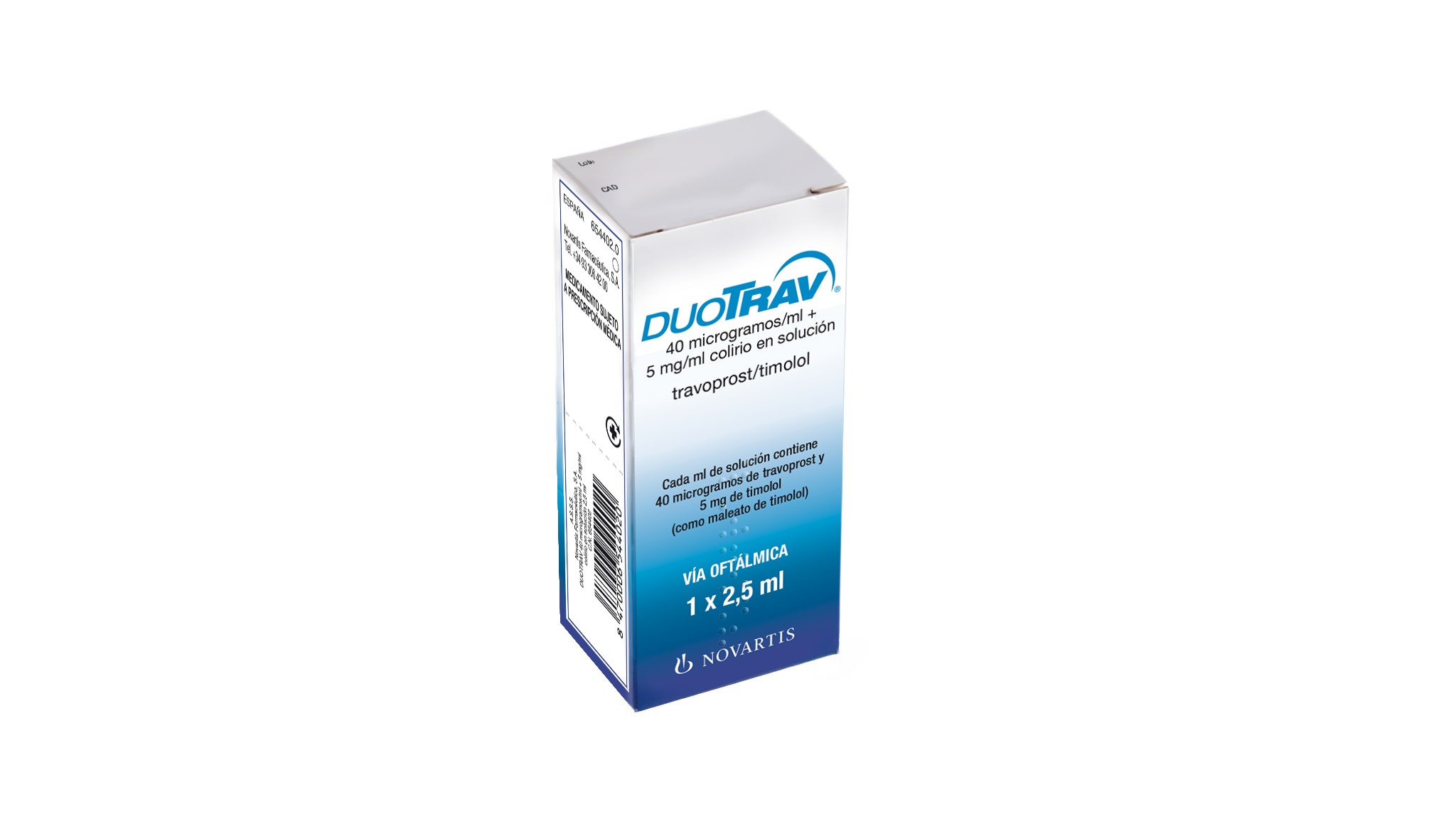 DUOTRAV 40 microgramos/ml + 5 mg/ml COLIRIO EN SOLUCION 1 FRASCO 2,5 ml PP