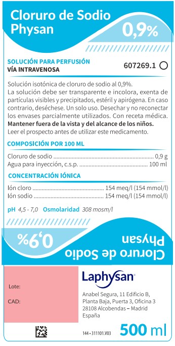 CLORURO DE SODIO PHYSAN 10 BOLSAS SOLUCION PARA PERFUSION 1000 ml PVC