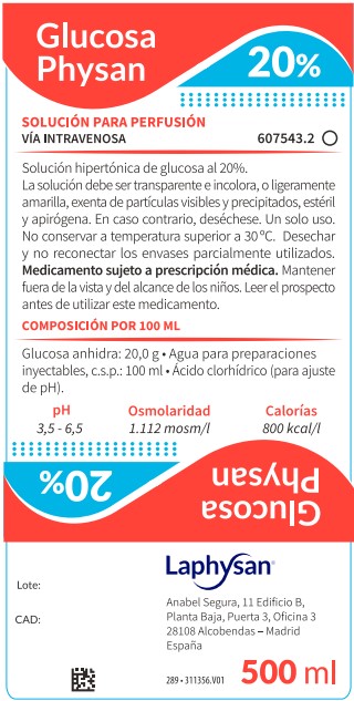 GLUCOSA PHYSAN 20% 1 FRASCO SOLUCION PARA PERFUSION 250 ml
