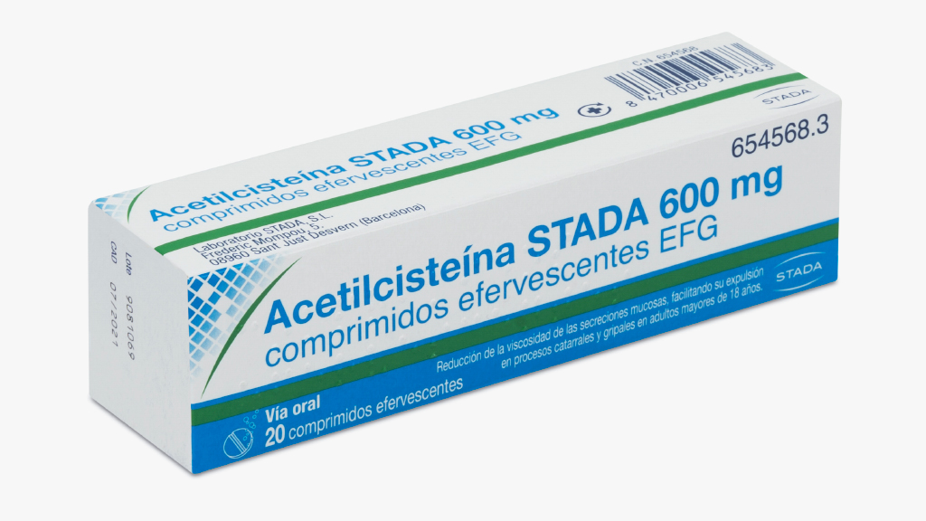 ACETILCISTEINA STADA EFG 600 mg 20 COMPRIMIDOS EFERVESCENTES TUBO