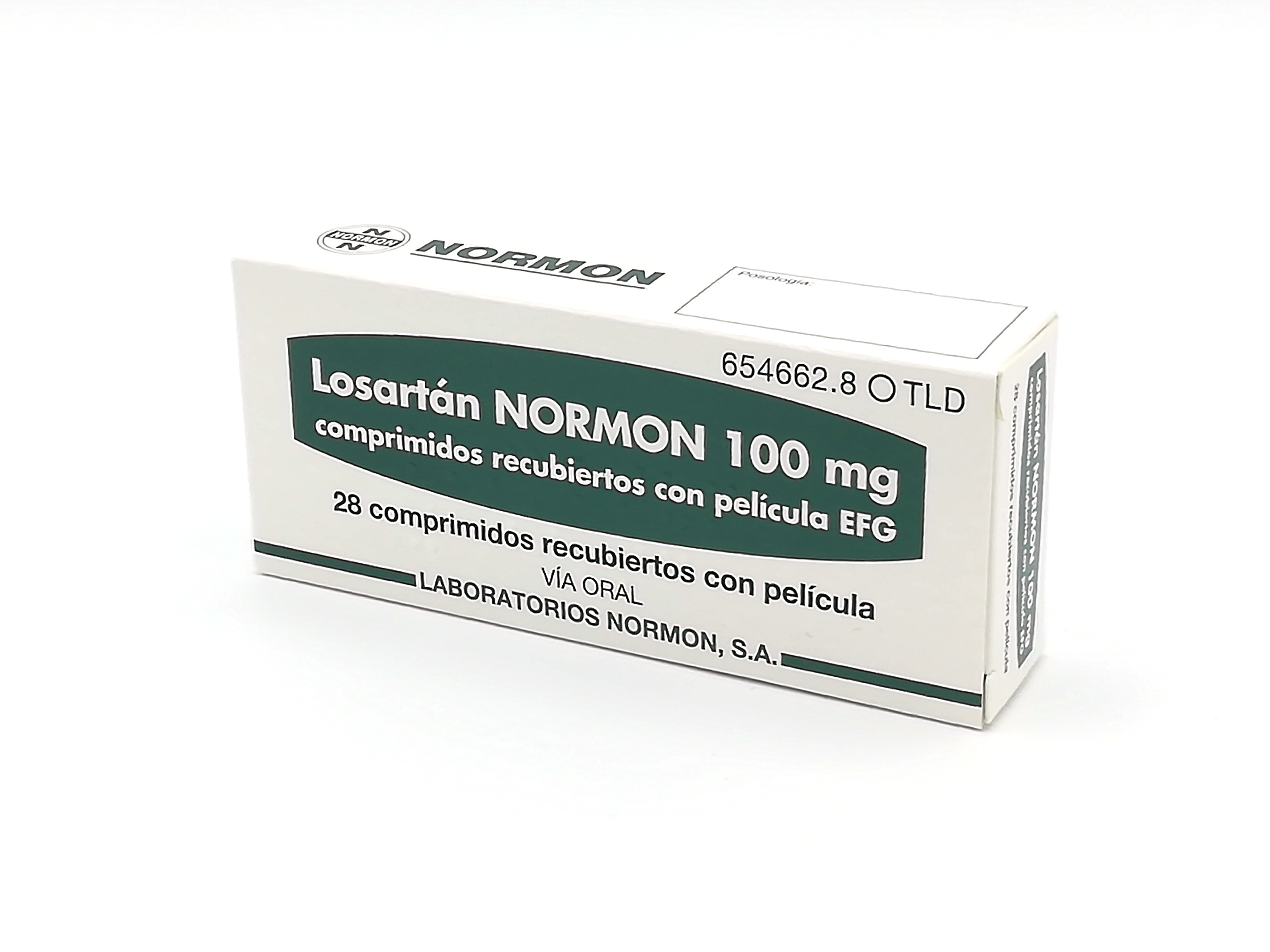 LOSARTAN NORMON EFG 100 mg 28 COMPRIMIDOS RECUBIERTOS