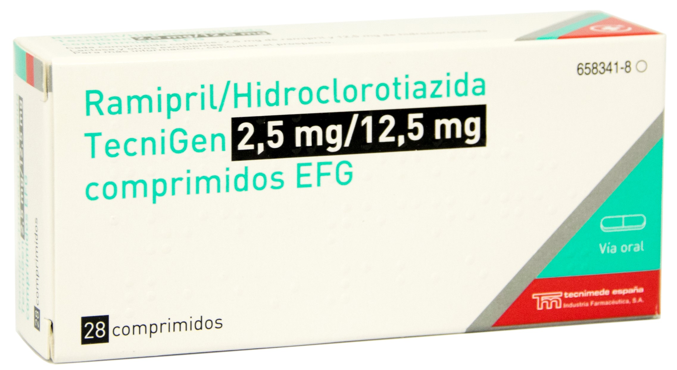 RAMIPRIL/HIDROCLOROTIAZIDA TECNIGEN EFG 2,5 mg/12,5 mg 28 COMPRIMIDOS